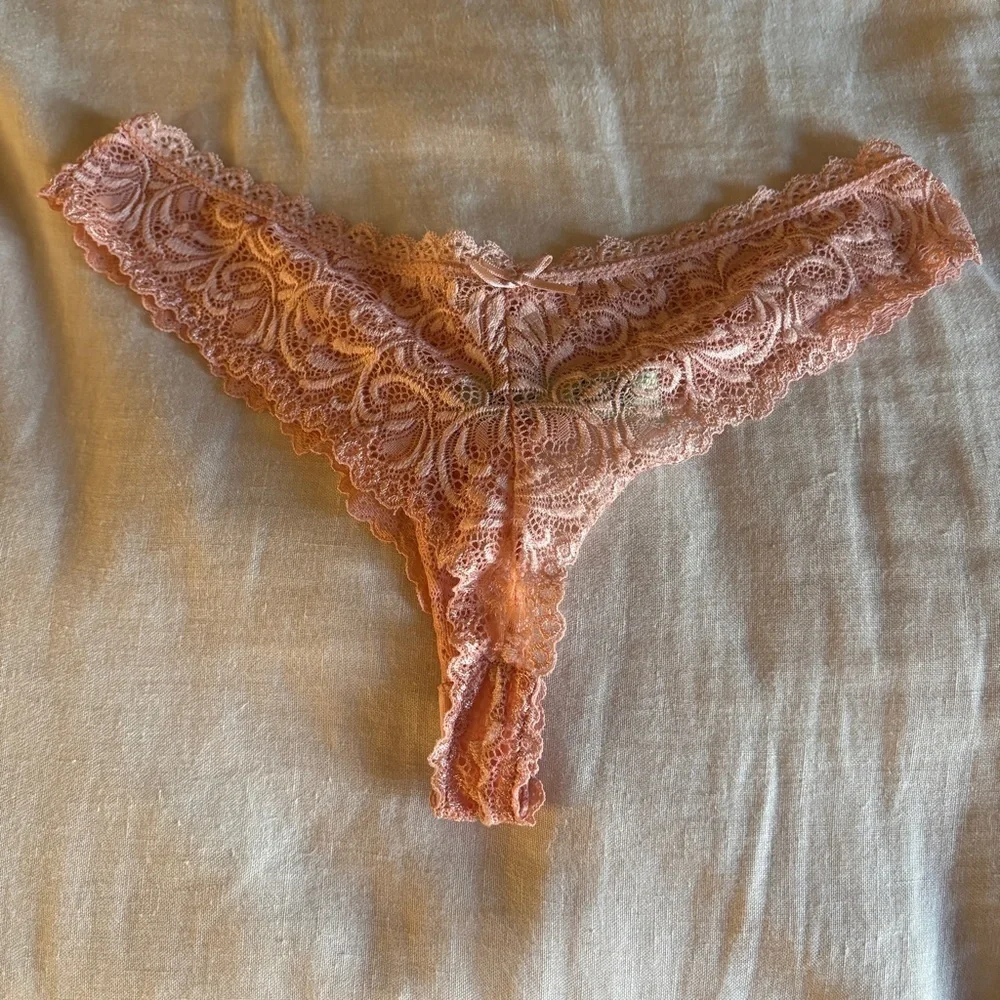Honeydew Intimates Lace Thong Orange Pink Small
